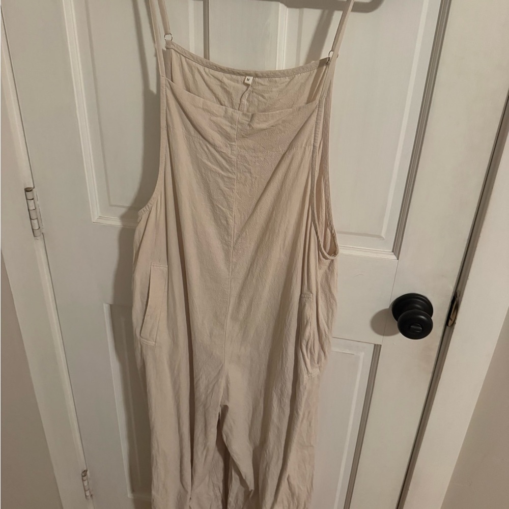 Cream Lightweight Cotton Overalls
